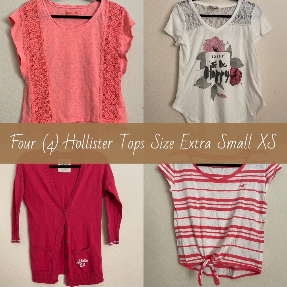 Hollister Hot Pink Cardigan Lace Stripe Tie Top